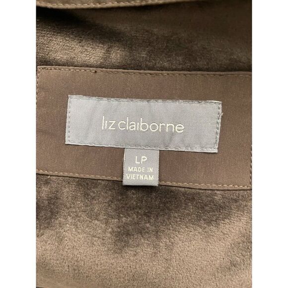 Liz Claiborne Women Cream Outerwear Jacket Removable Hood & Lining Size LP - Picture 10 of 11